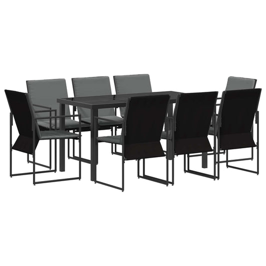 Garden Dining Set 9 pcs Black and Anthracite 160 x 80 x 73 cm Garden Dining Set 9 pcs Black and Anthracite 160 x 80 x 73 cm