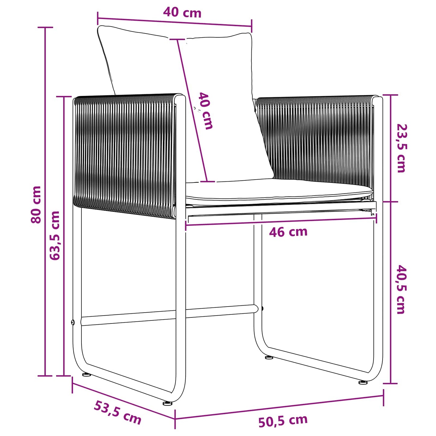 Garden Dining Set 9 pcs Black and Anthracite 200 x 80 x 73 cm