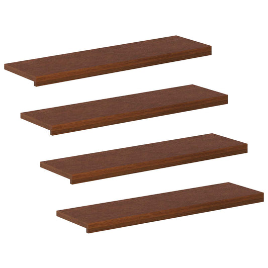 Stair Tread 4 pcs 90 x 30 x 2 cm Dark Brown Solid Oak Wood Stair Tread 4 pcs 90 x 30 x 2 cm Dark Brown Solid Oak Wood