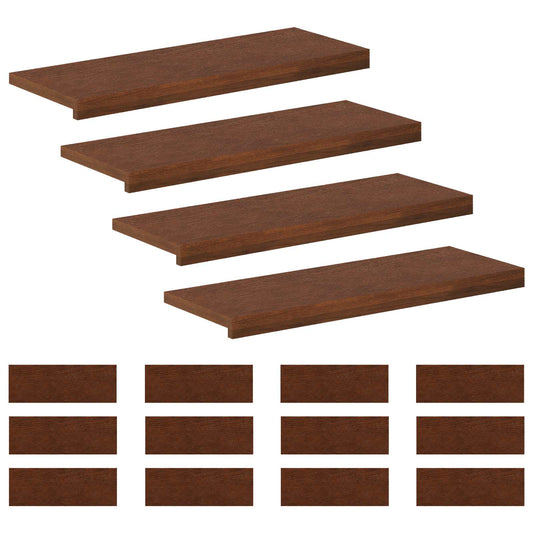 Stair Tread 16 pcs 80 x 25 x 2 cm Dark Brown Solid Oak Wood Stair Tread 16 pcs 80 x 25 x 2 cm Dark Brown Solid Oak Wood
