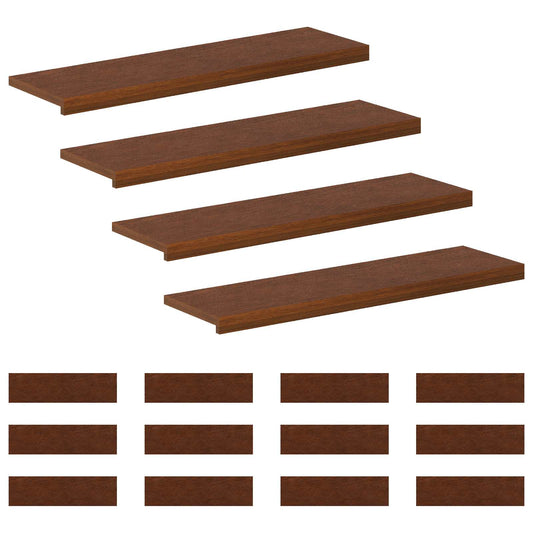 Stair Tread 16 pcs 90 x 25 x 2 cm Dark Brown Solid Oak Wood Stair Tread 16 pcs 90 x 25 x 2 cm Dark Brown Solid Oak Wood
