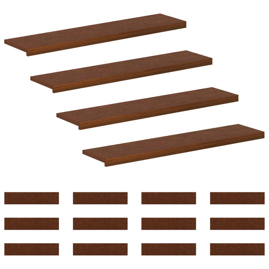 Stair Tread 16 pcs 110 x 30 x 2 cm Dark Brown Solid Oak Wood Stair Tread 16 pcs 110 x 30 x 2 cm Dark Brown Solid Oak Wood