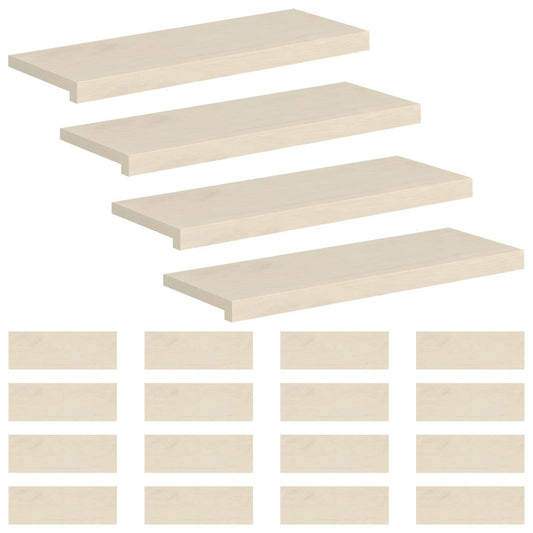 Stair Tread 20 pcs 80 x 25 x 2 cm White Solid Oak Wood Stair Tread 20 pcs 80 x 25 x 2 cm White Solid Oak Wood