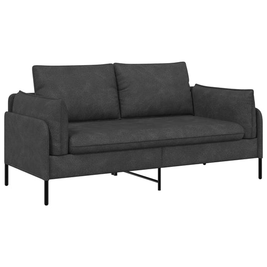 2-Seater Sofa Black 188 x 81 x 89 cm Faux Leather 2-Seater Sofa Black 188 x 81 x 89 cm Faux Leather