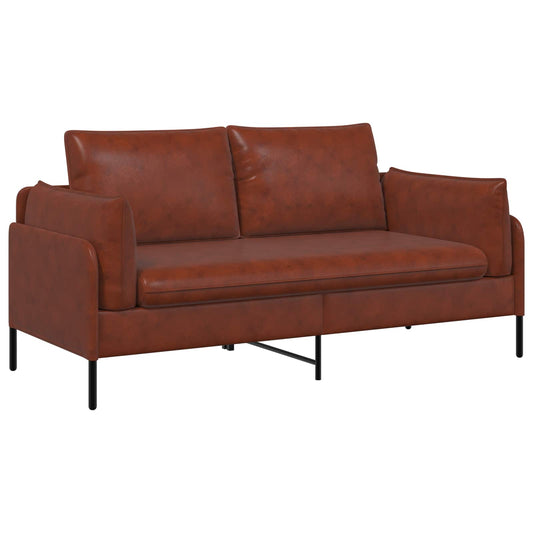 2-Seater Sofa Shiny Brown 188 x 81 x 89 cm Faux Leather 2-Seater Sofa Shiny Brown 188 x 81 x 89 cm Faux Leather
