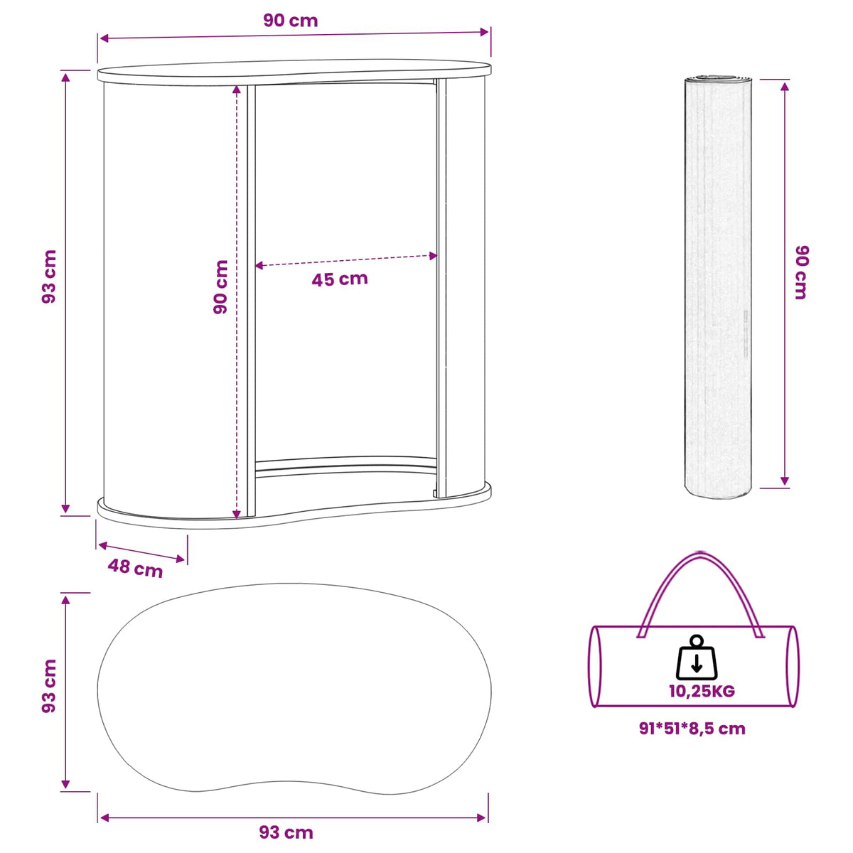 Trade Show Counter Light Brown and White 90 x 48 x 93 cm