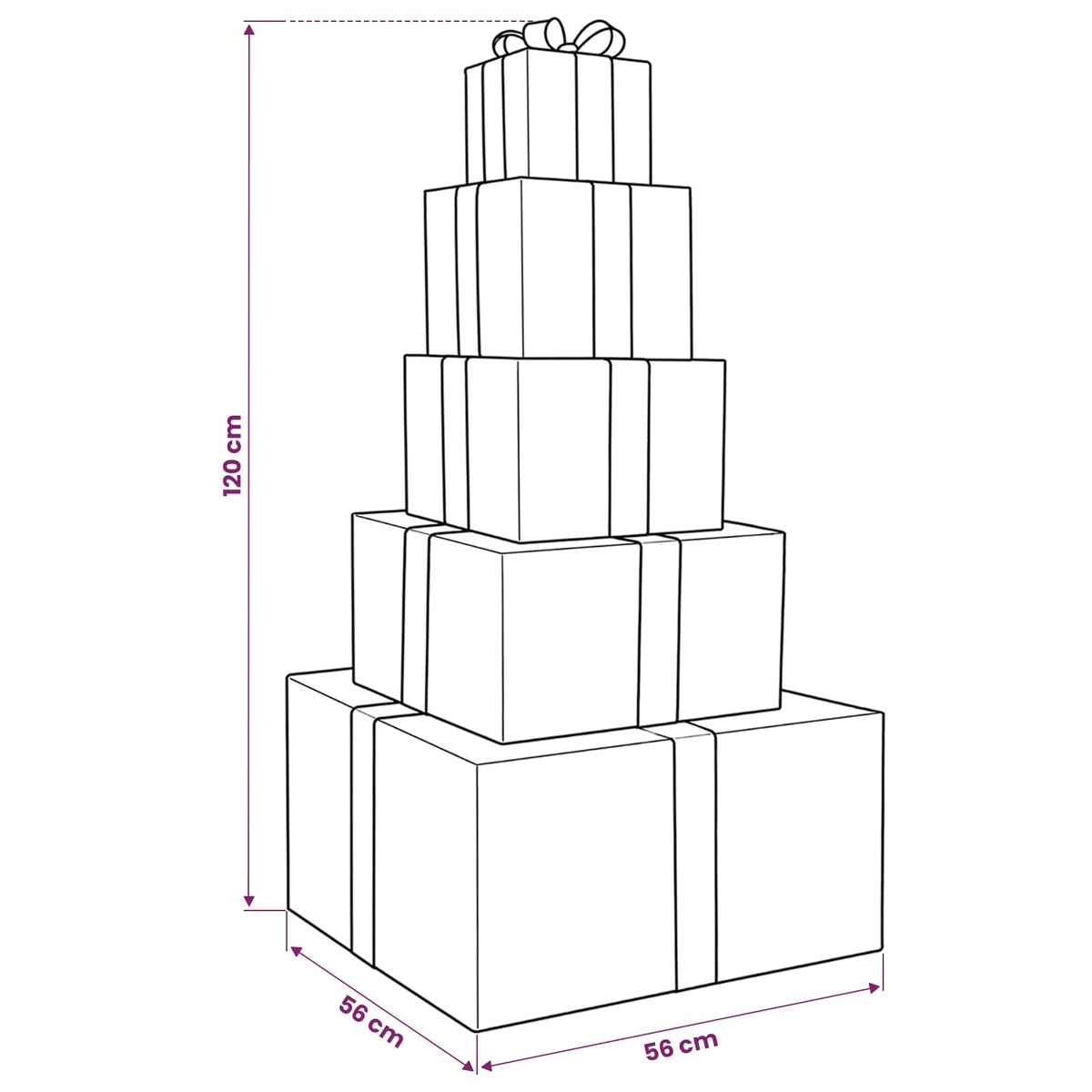 Christmas LED Gift Box Stack 250 LEDs Warm White