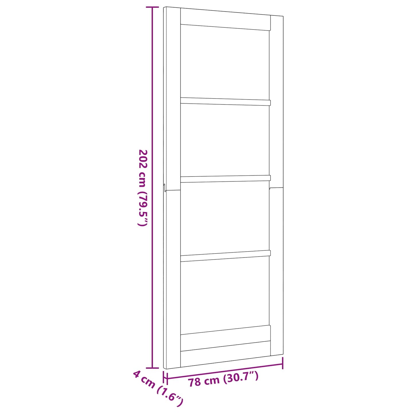 Interior Door White 78 x 202 cm Plywood