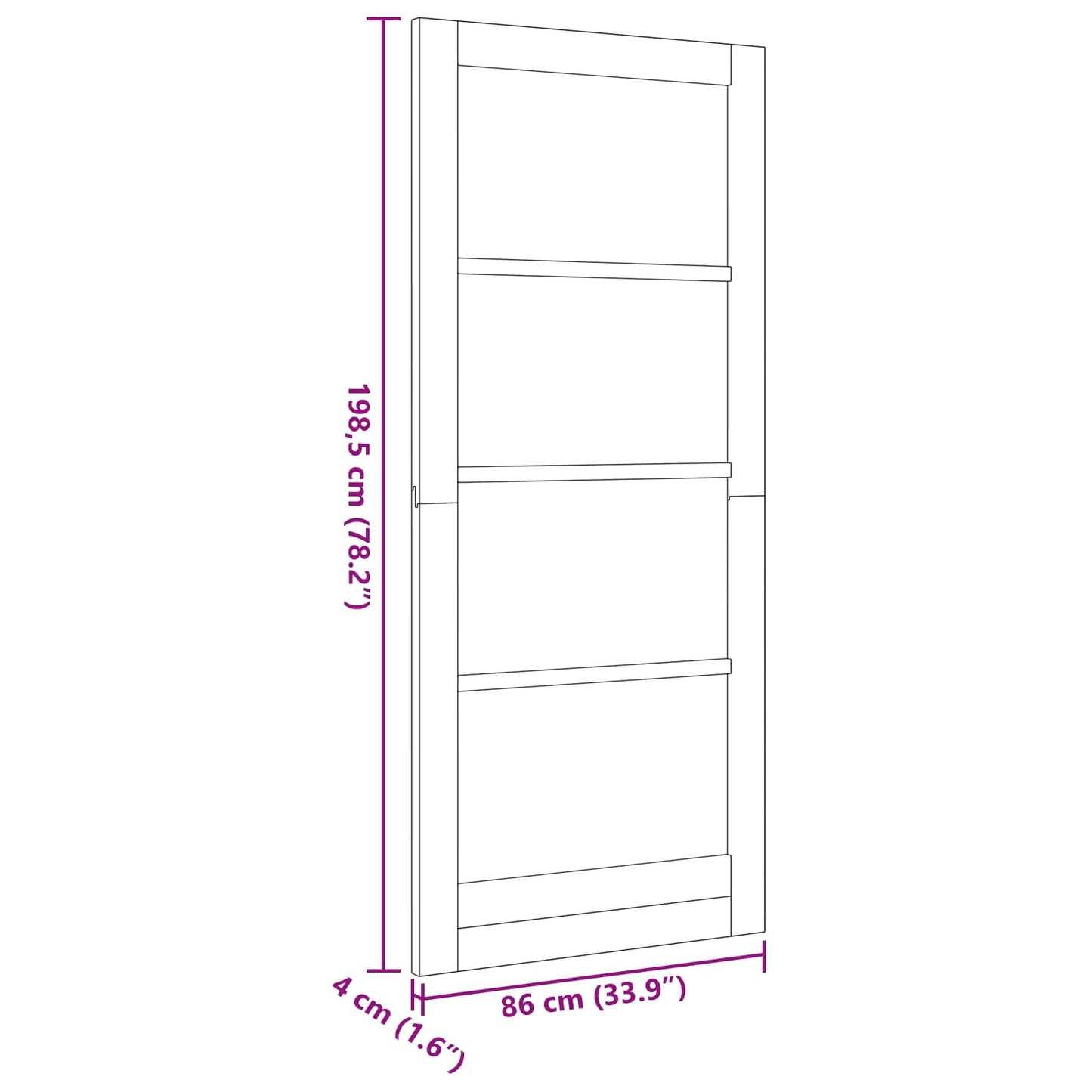 Interior Door White 86 x 198.5 cm Plywood