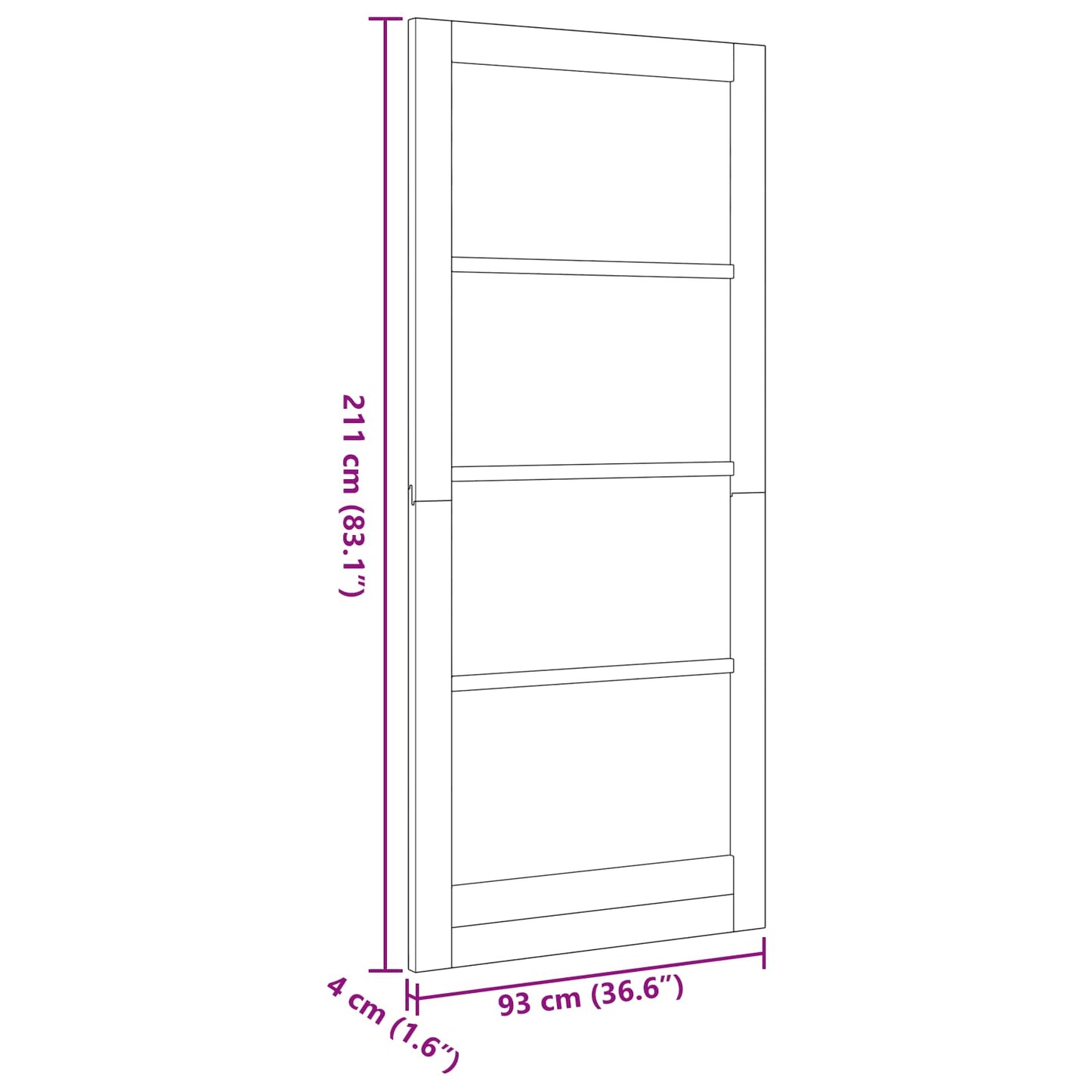 Interior Door White 93 x 211 cm Plywood