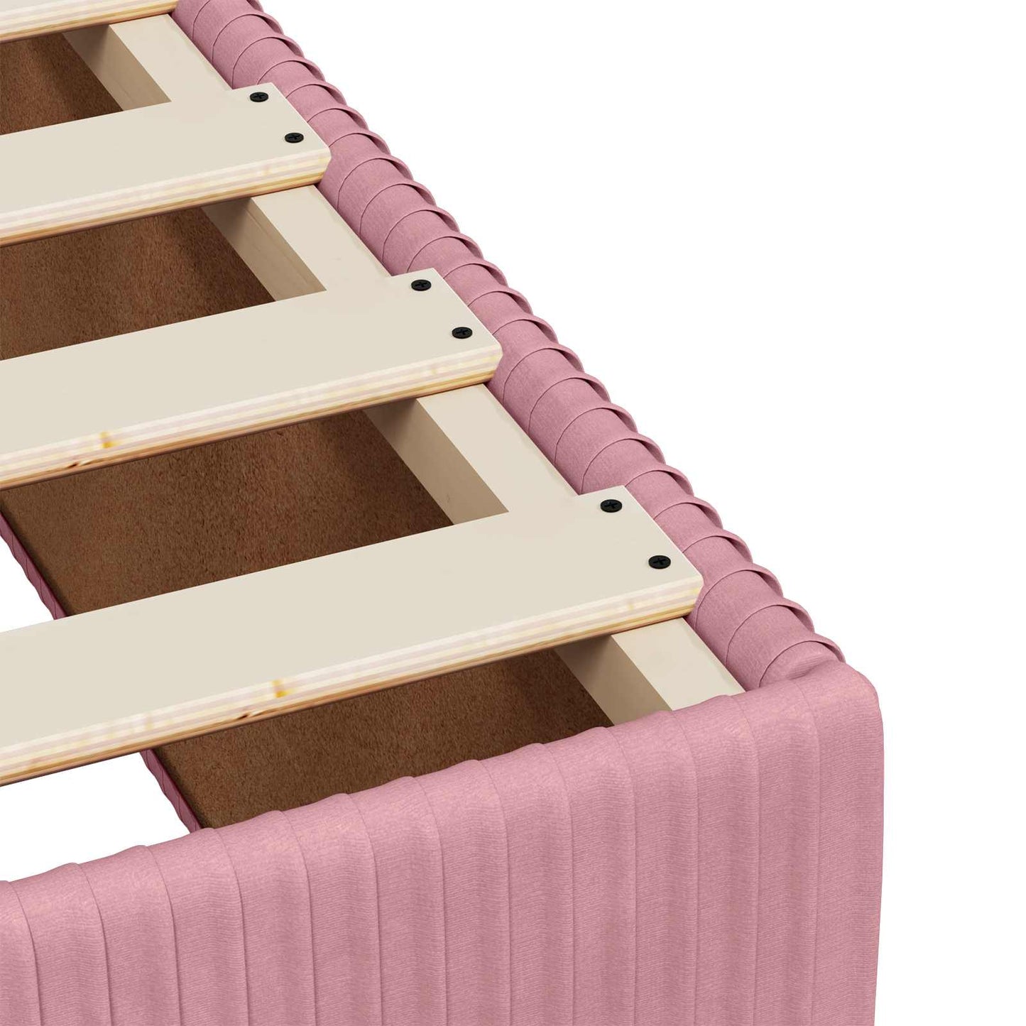 LED Box Spring Bed with Mattress Pink 120 x 200 cm Velvet