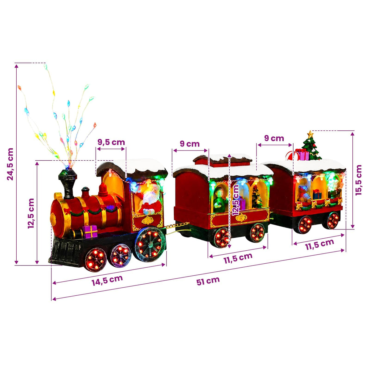 Christmas Train SALO 51 x 9.5 x 24.5 cm Resin Multicolour