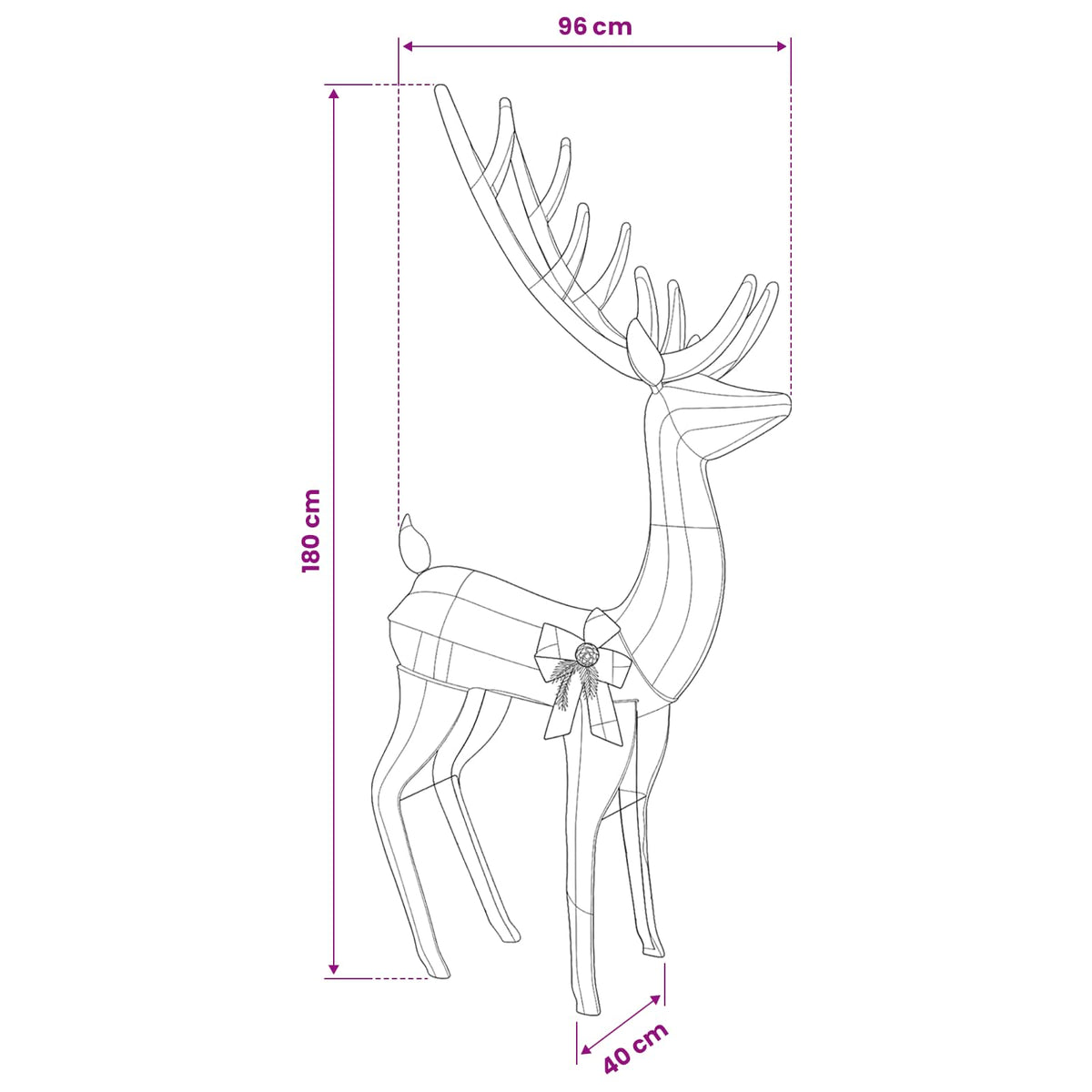3D Christmas Reindeer LOVIISA 250 LEDs Warm White
