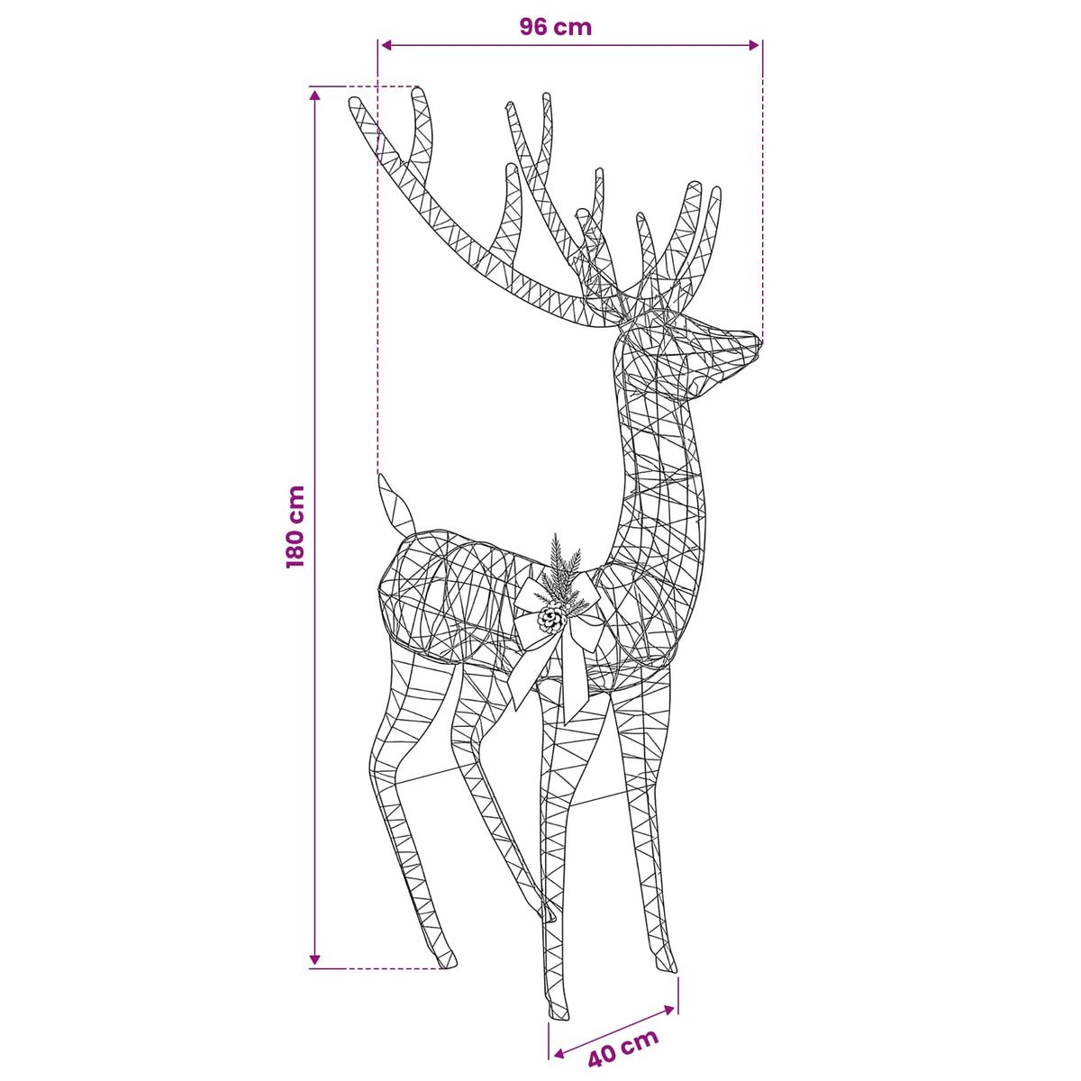 3D Christmas Reindeer LOVIISA 560 LEDs Warm White