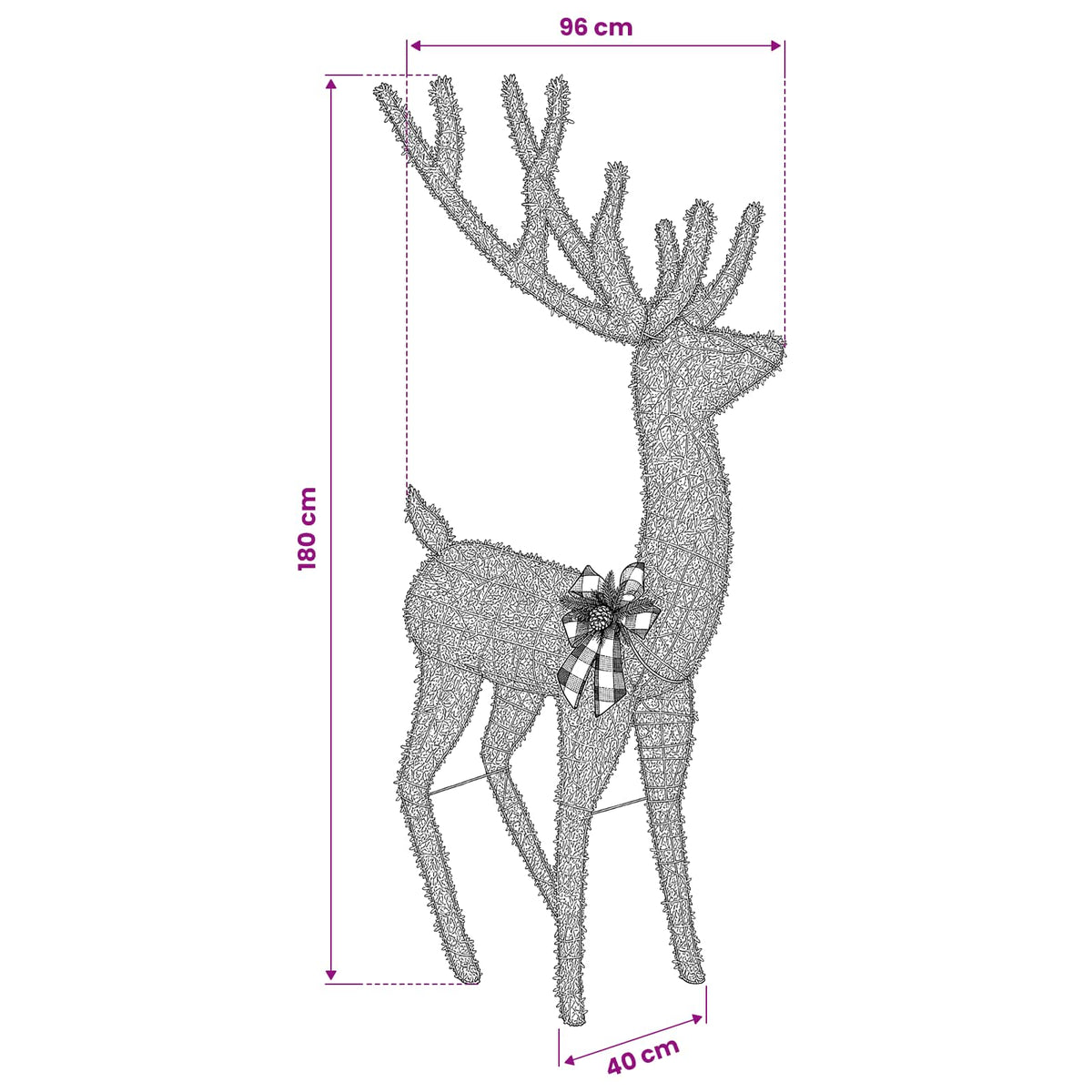 3D Christmas Reindeer LOVIISA 250 LEDs Warm White