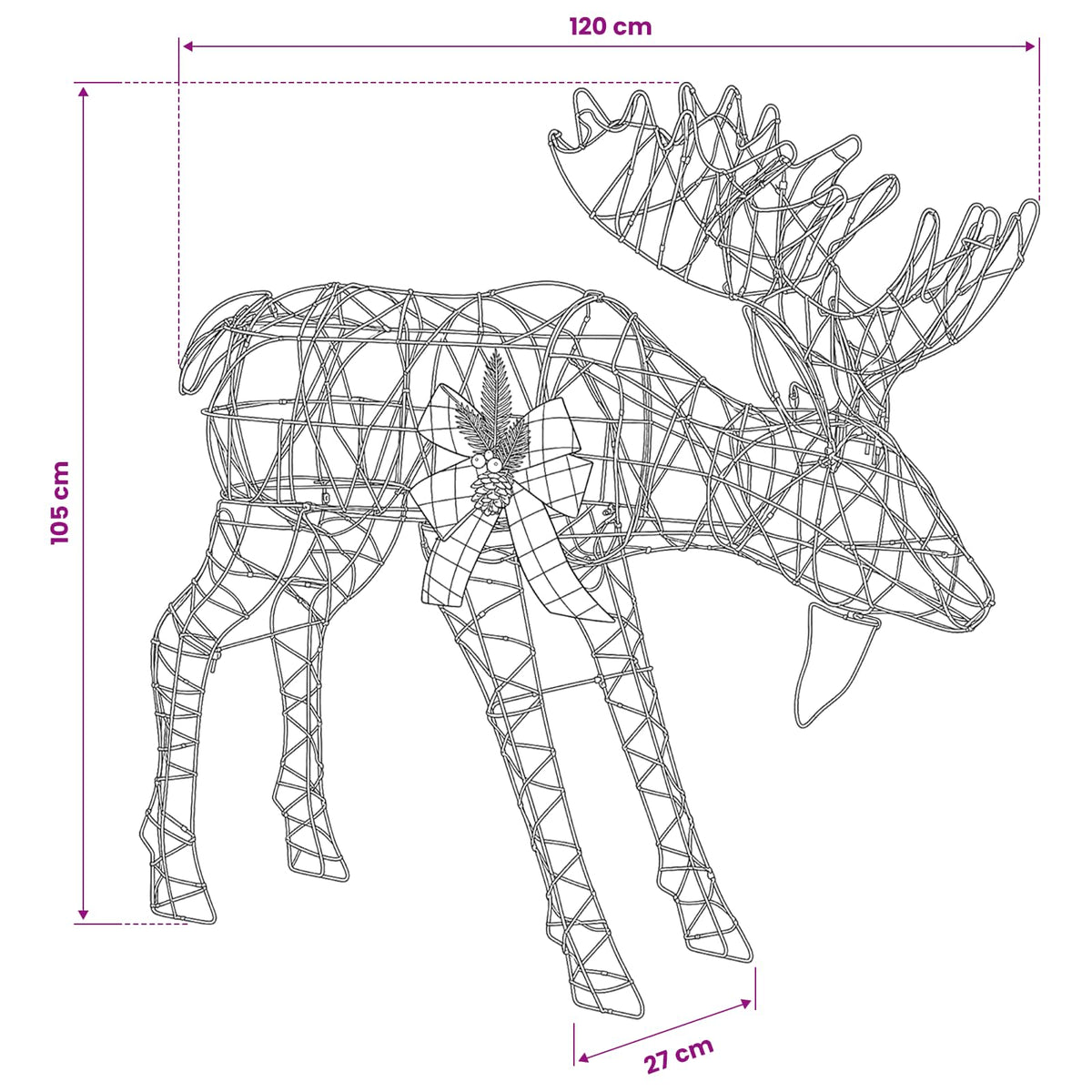 Moose Christmas Decoration 340 LEDs Cold White