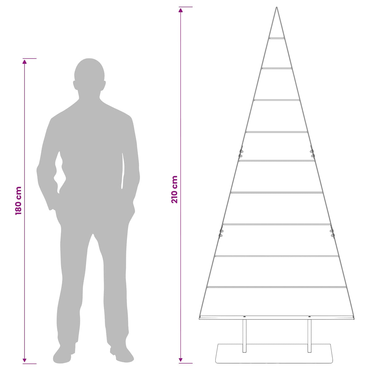 Metal Christmas Tree with Stand KUOPIO 210 cm Steel White