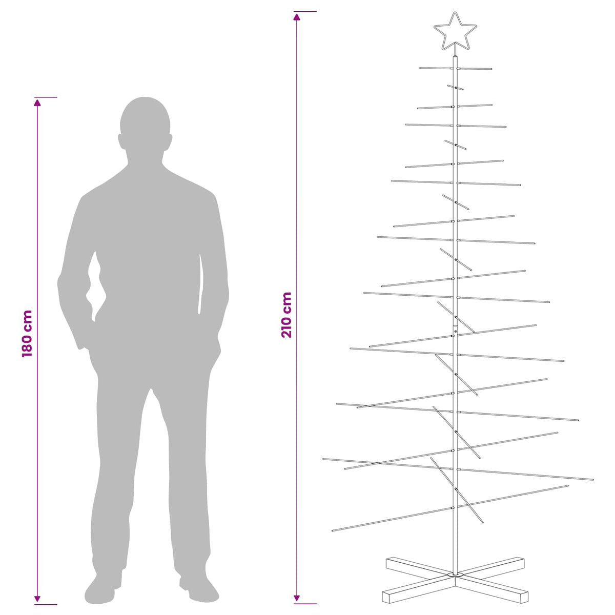 Metal Christmas Tree with Stand KUOPIO 210 cm Steel Gold