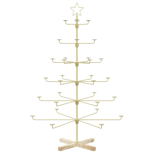 Metal Christmas Tree with Holder KUOPIO 150 cm Steel Gold Metal Christmas Tree with Holder KUOPIO 150 cm Steel Gold
