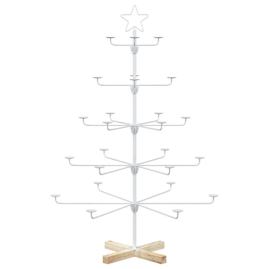 Metal Christmas Tree with Holder KUOPIO 125 cm Steel White Metal Christmas Tree with Holder KUOPIO 125 cm Steel White