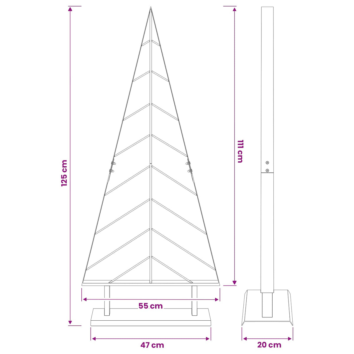 Metal Christmas Tree with Stand KUOPIO 125 cm Steel Black