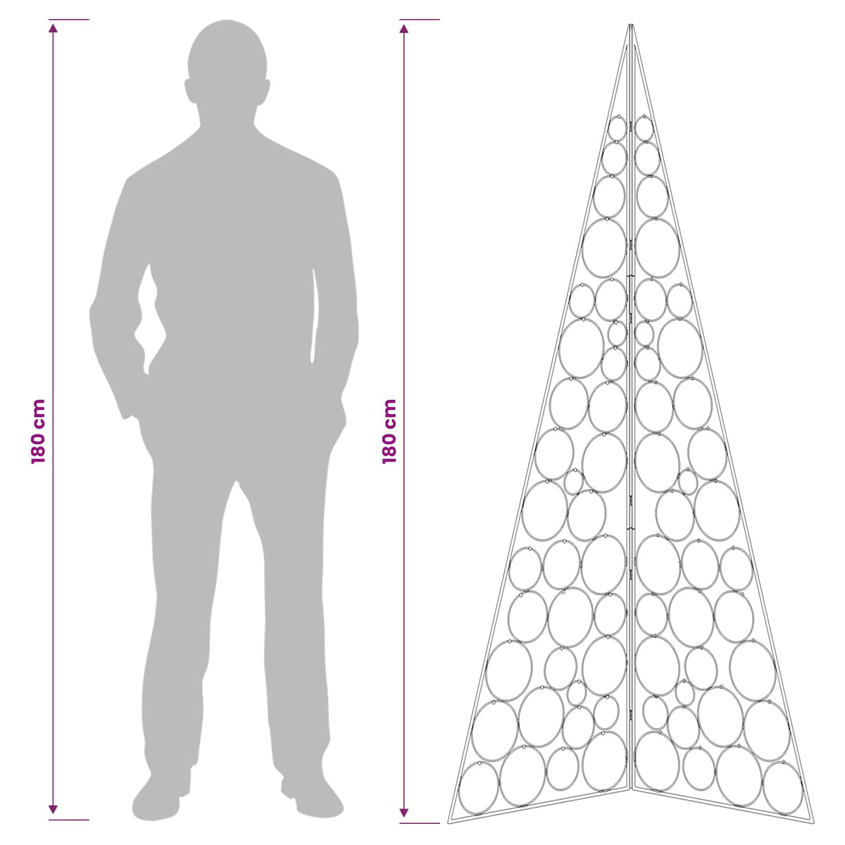 Metal Christmas Tree KUOPIO 180 cm Steel Black