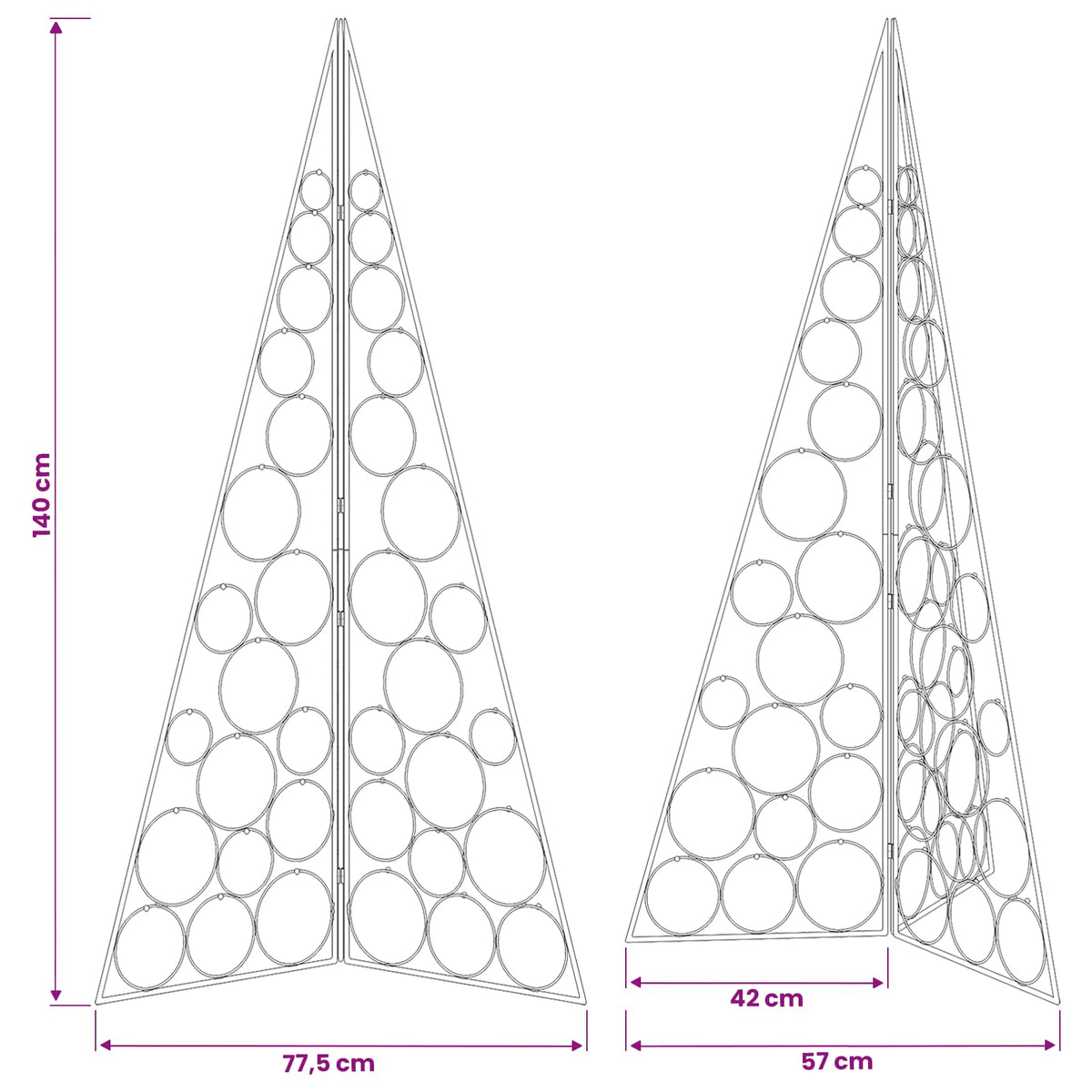 Metal Christmas Tree KUOPIO 140 cm Steel White