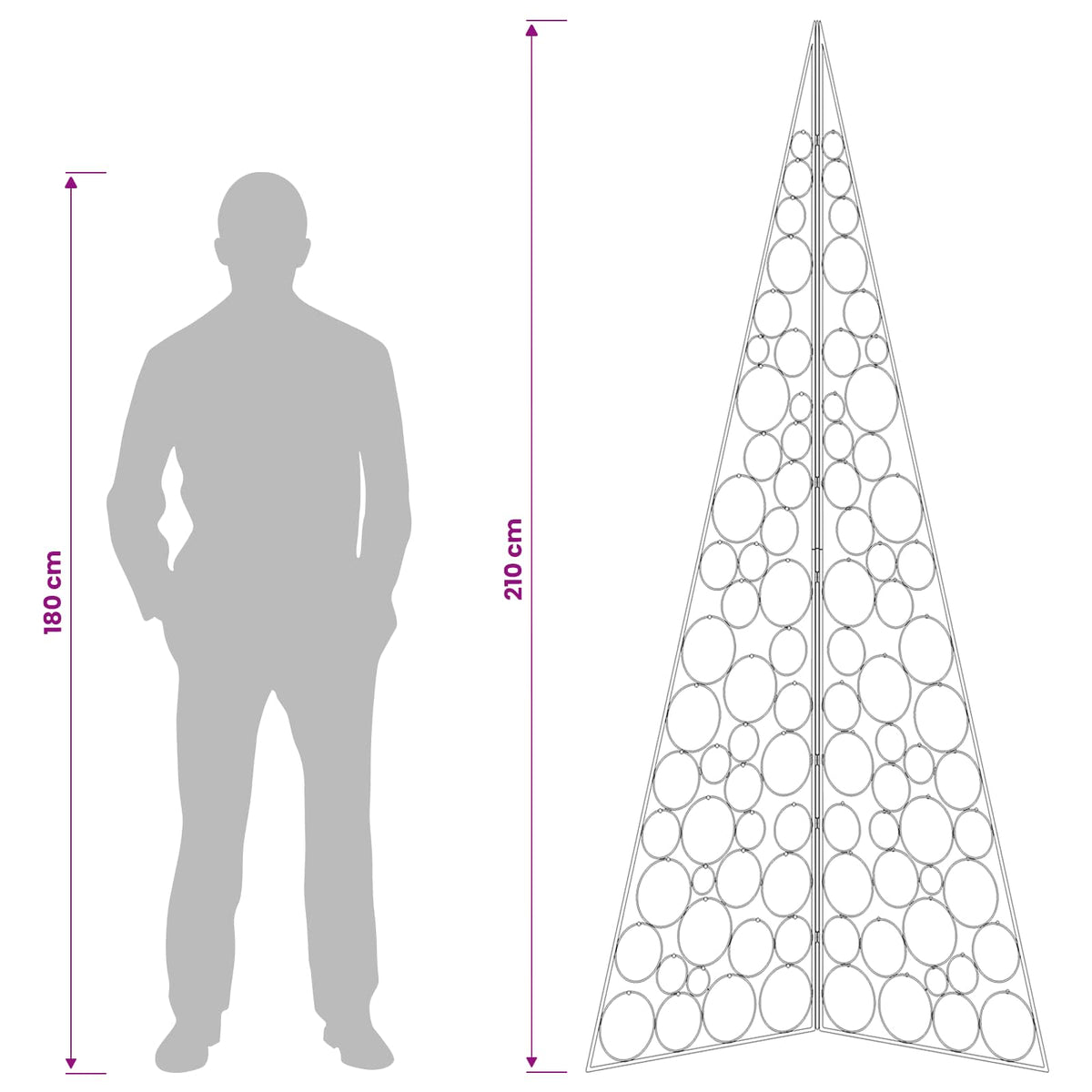 Metal Christmas Tree KUOPIO 210 cm Steel White
