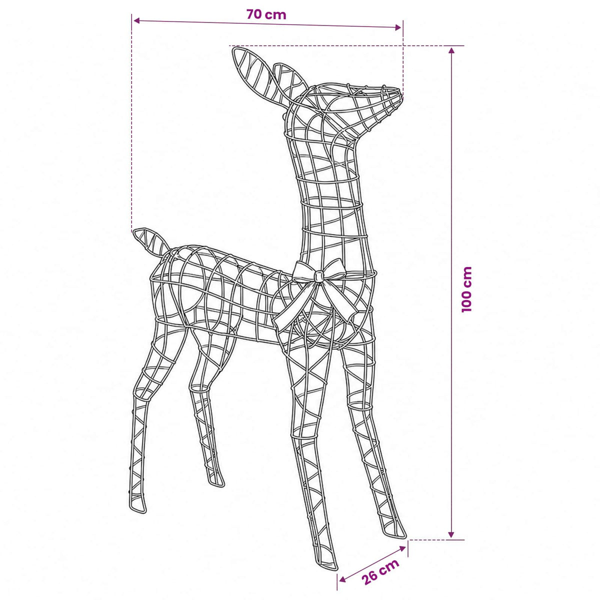 3D Christmas Reindeer LOVIISA 110 LEDs Multicolour