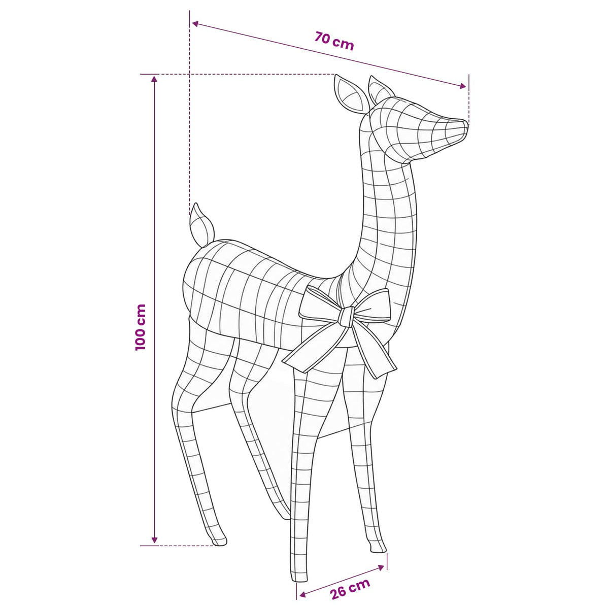 3D Christmas Reindeer LOVIISA 110 LEDs Warm White