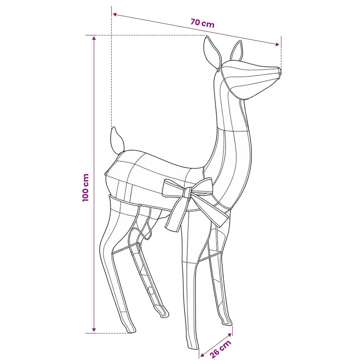 3D Christmas Reindeer LOVIISA 110 LEDs Cold White