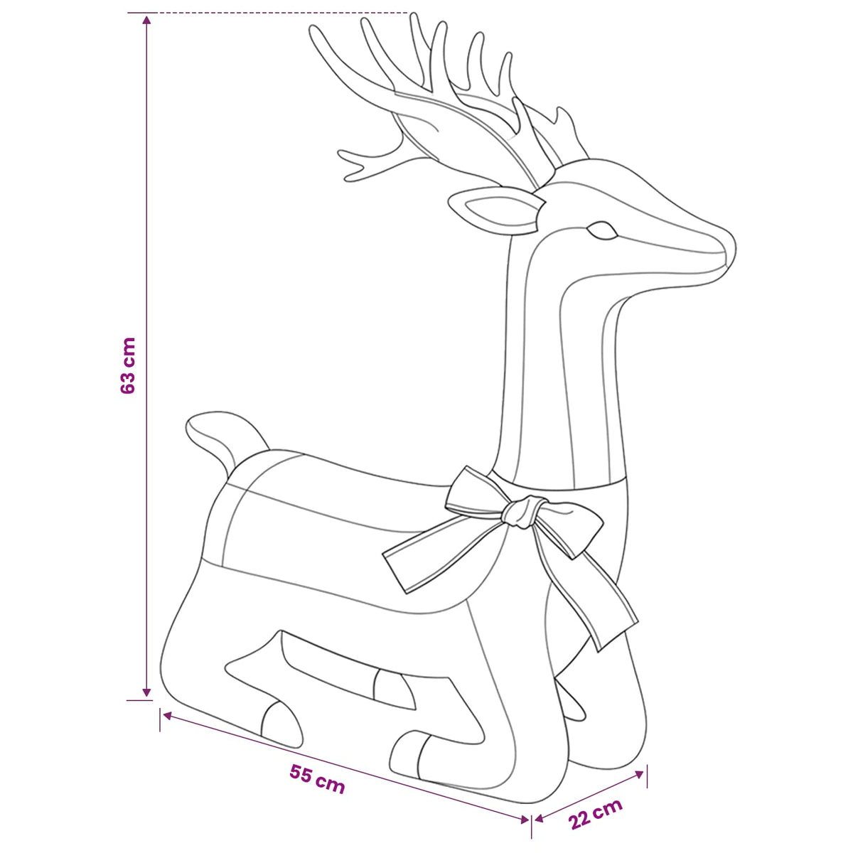3D Christmas Reindeer LOVIISA 140 LEDs Warm White