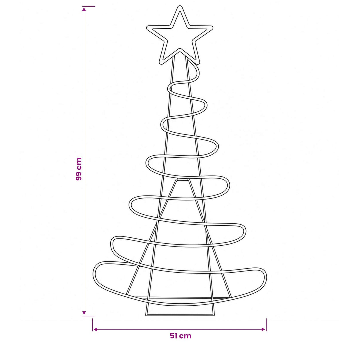 LED Sign Christmas Tree LOVIISA 100 LEDs Multicolour 51 x 99 cm