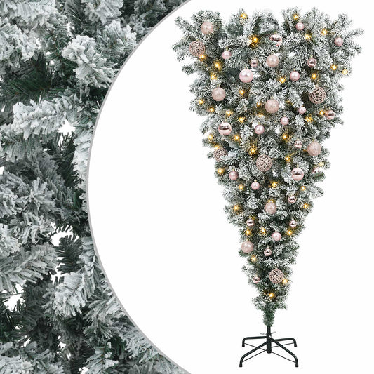 Upside-down Artificial Hinged Christmas Tree 150 cm 150 LEDs Upside-down Artificial Hinged Christmas Tree 150 cm 150 LEDs