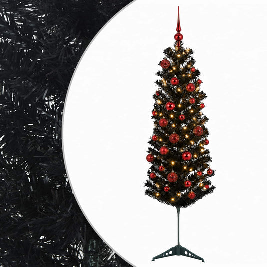 Artificial Slim Christmas Tree with Bauble 150 cm 150 LEDs Artificial Slim Christmas Tree with Bauble 150 cm 150 LEDs