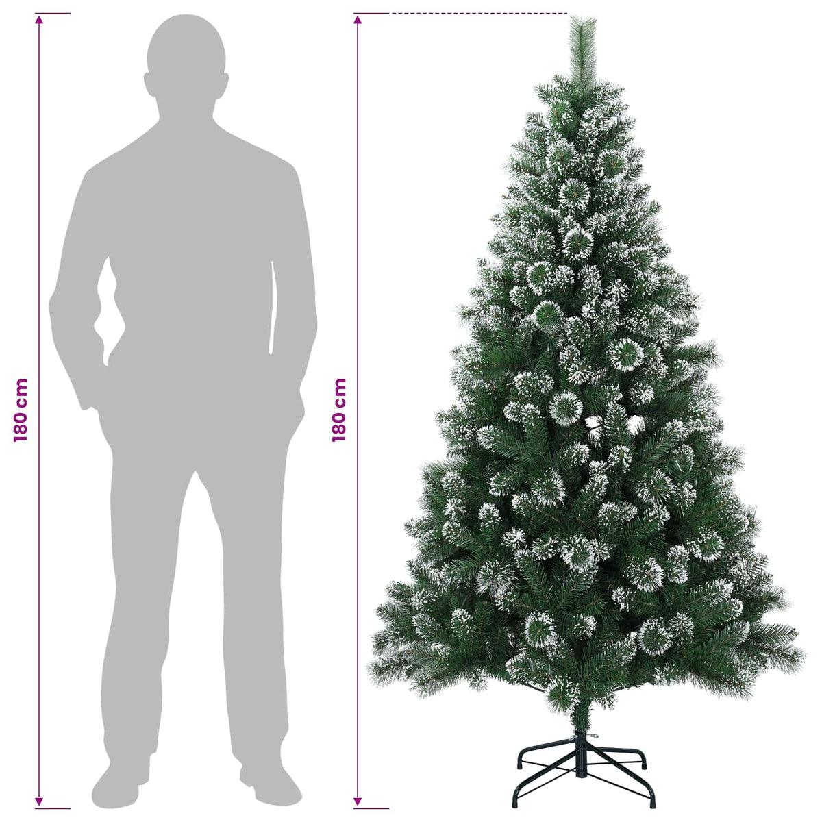 Artificial Christmas Tree 180 cm 300 LEDs Warm White