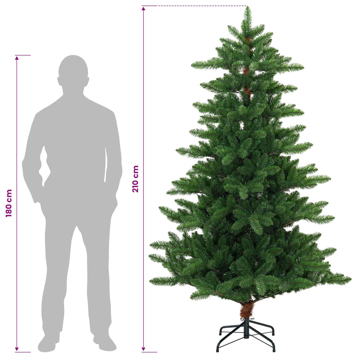 Artificial Christmas Tree 210 cm 300 LEDs Warm White