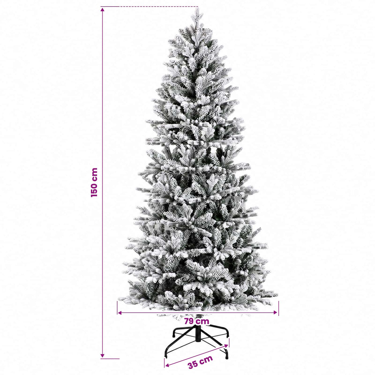Artificial Hinged Christmas Tree 150 cm 150 LEDs Warm White