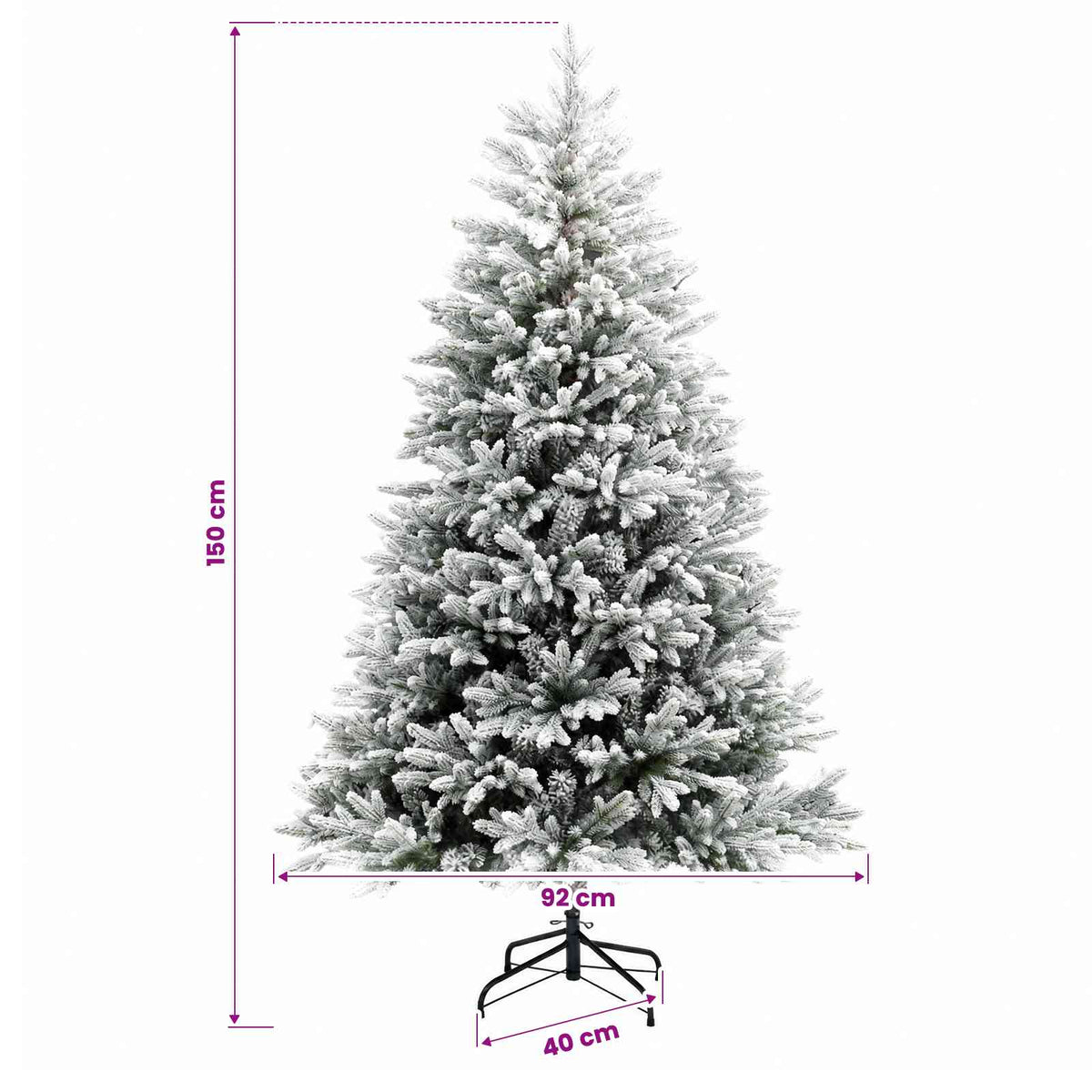 Artificial Christmas Tree with Bauble 150 cm 150 LEDs