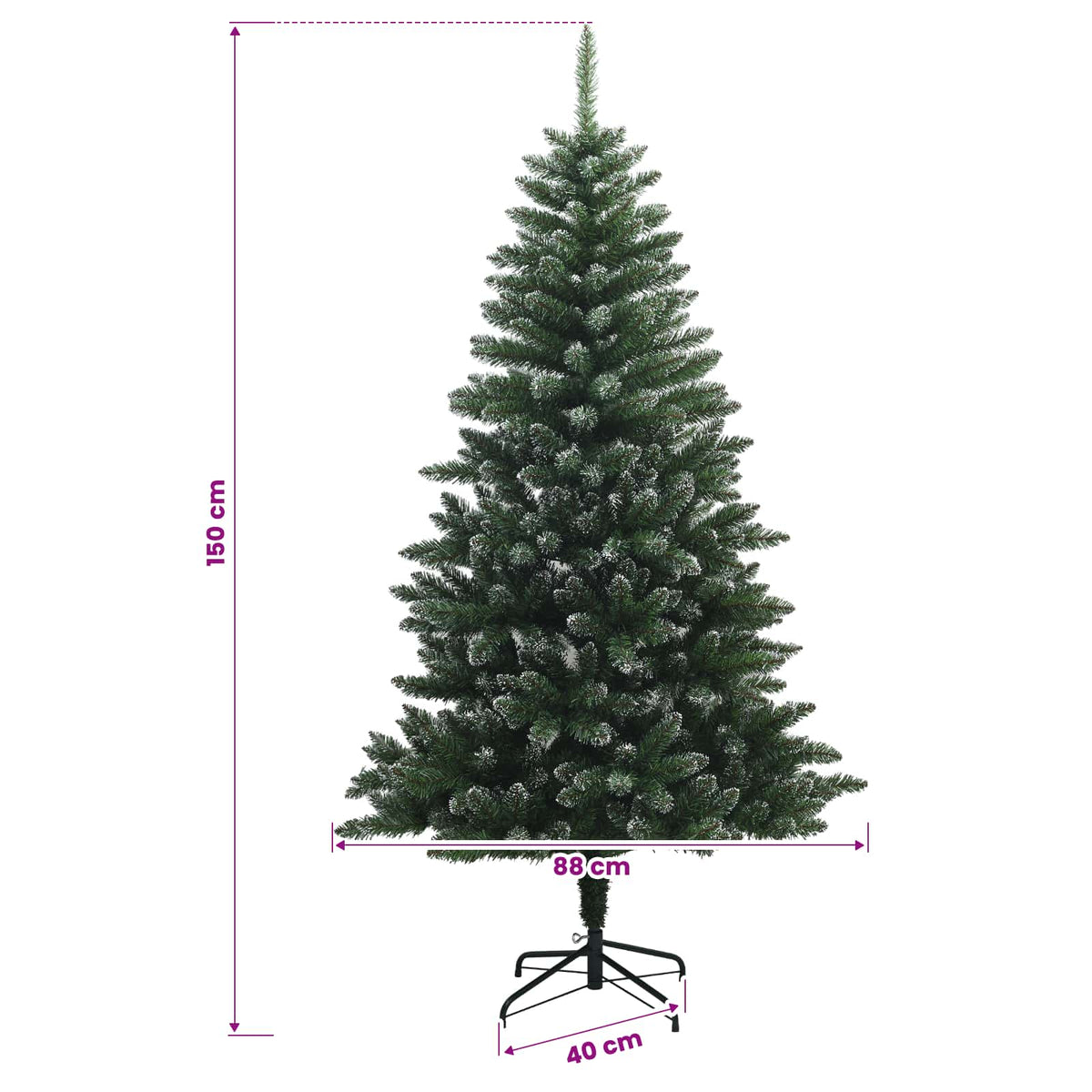Artificial Christmas Tree with Bauble 150 cm 150 LEDs
