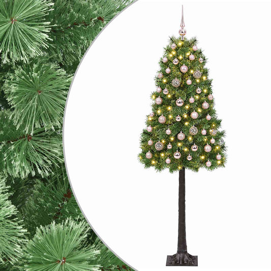 Artificial Hinged Christmas Tree with Baubles 150 cm 150 LEDs Artificial Hinged Christmas Tree with Baubles 150 cm 150 LEDs