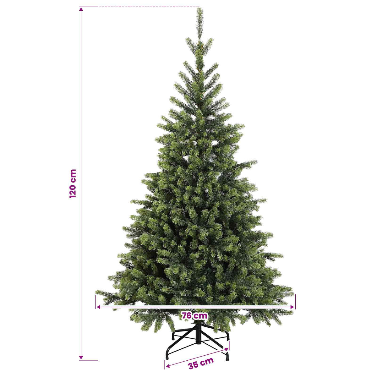 Artificial Christmas Tree with Bauble 120 cm 150 LEDs