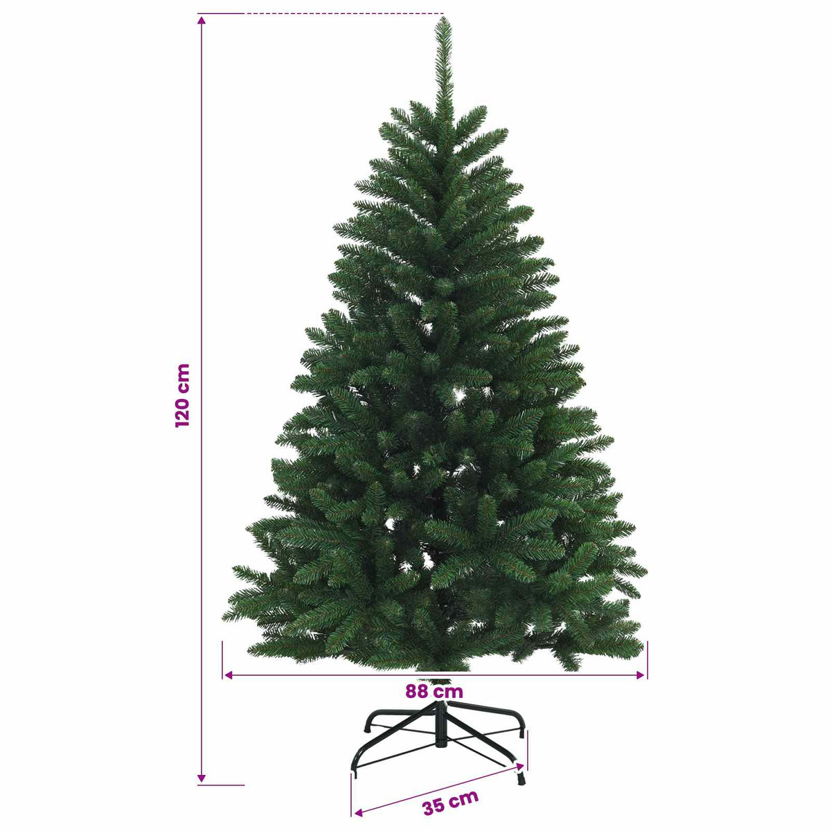 Artificial Christmas Tree Mid-green with Ornament 120 cm