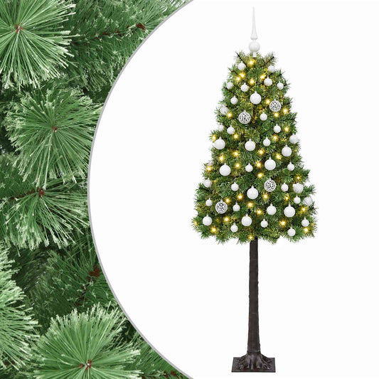 Artificial Hinged Christmas Tree with Baubles 150 cm 150 LEDs Artificial Hinged Christmas Tree with Baubles 150 cm 150 LEDs