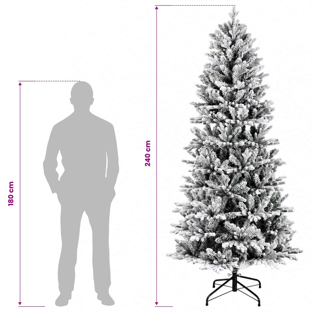 Artificial Hinged Christmas Tree 240 cm 300 LEDs Warm White