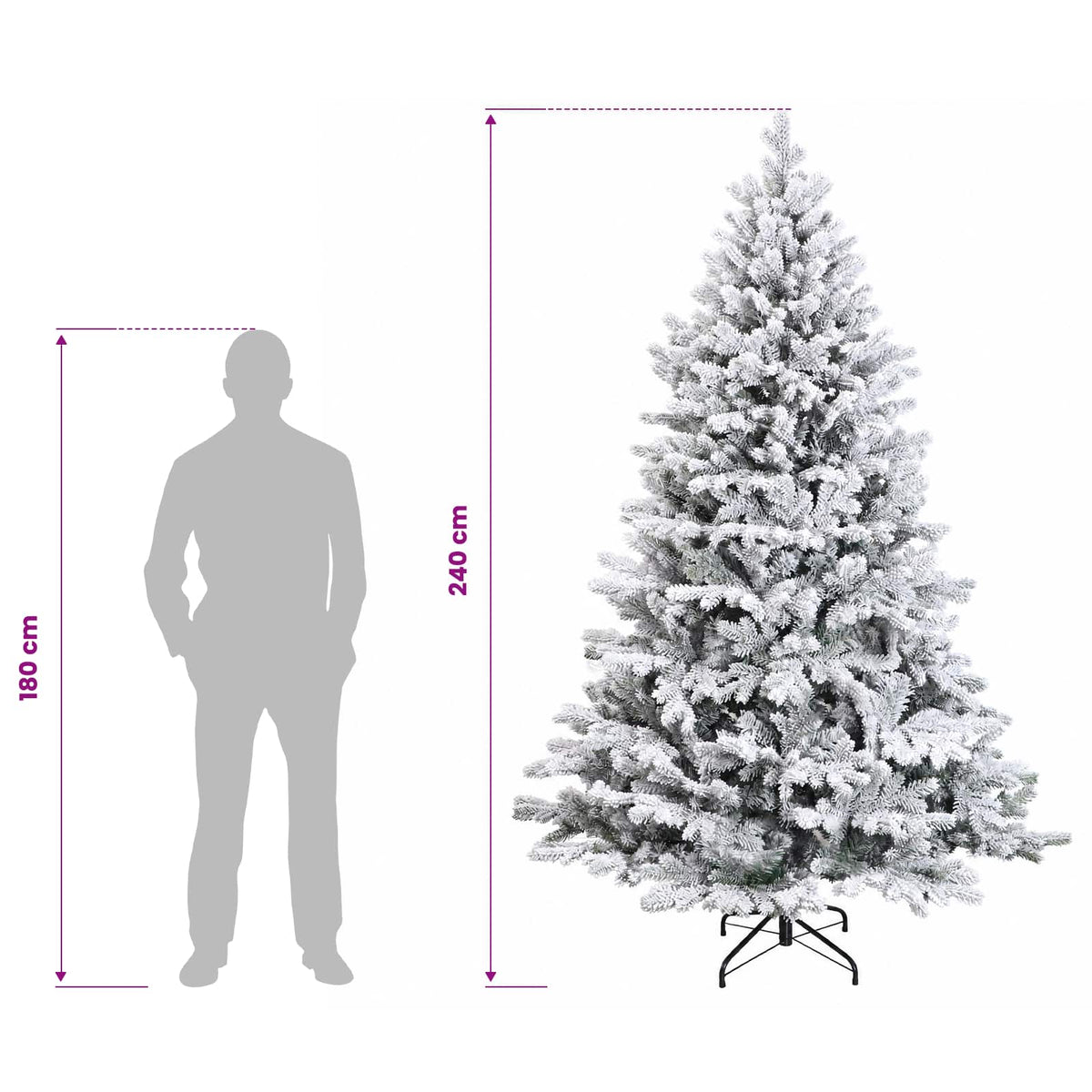 Artificial Hinged Christmas Tree 240 cm 300 LEDs Warm White