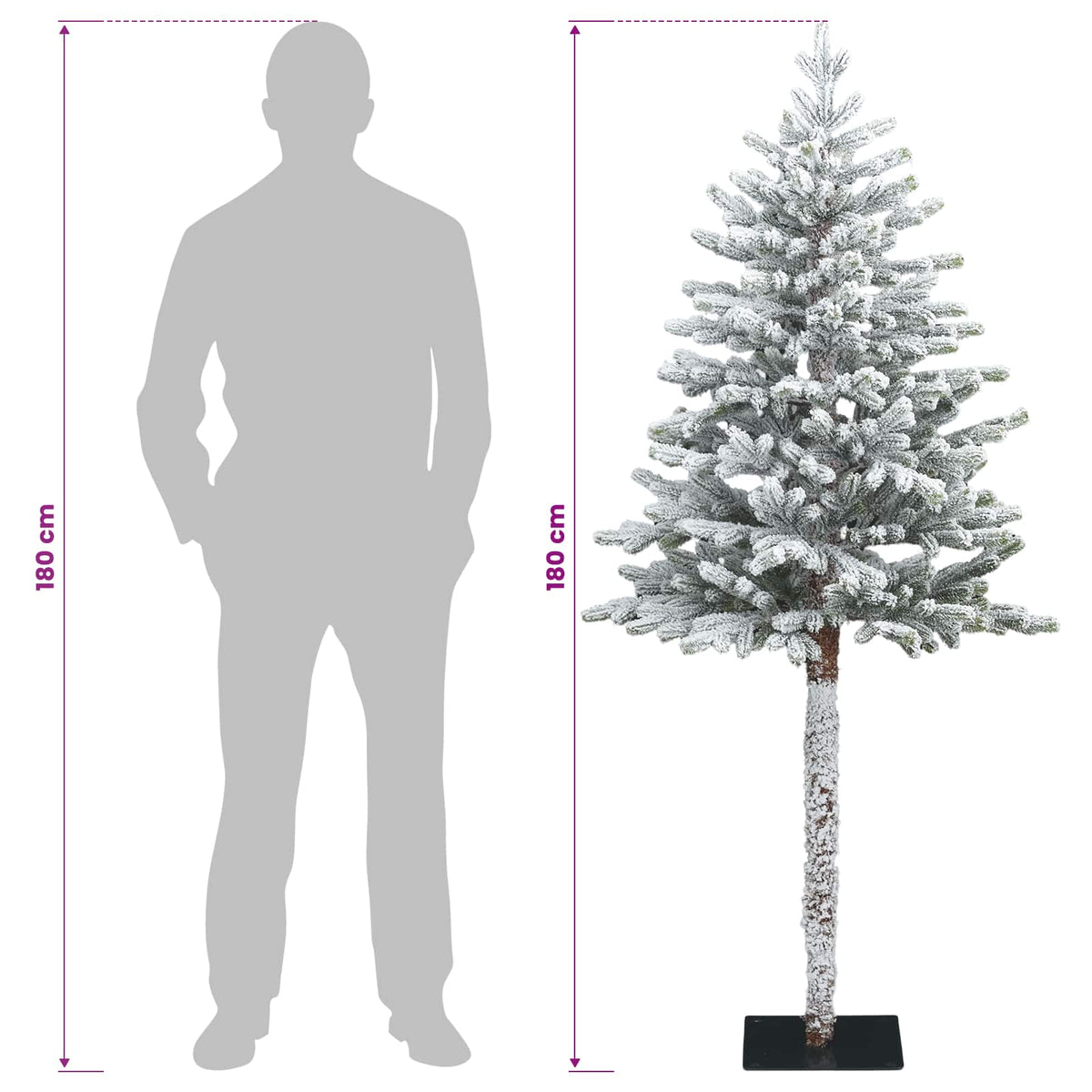 Artificial Hinged Christmas Tree 180 cm 300 LEDs Warm White