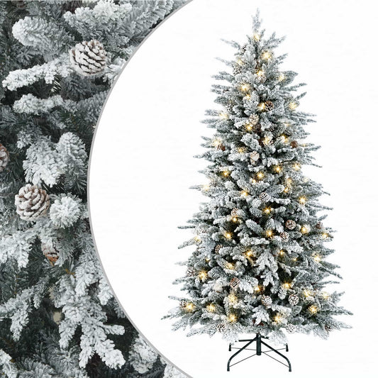 Artificial Hinged Christmas Tree 210 cm 300 LEDs Warm White Artificial Hinged Christmas Tree 210 cm 300 LEDs Warm White
