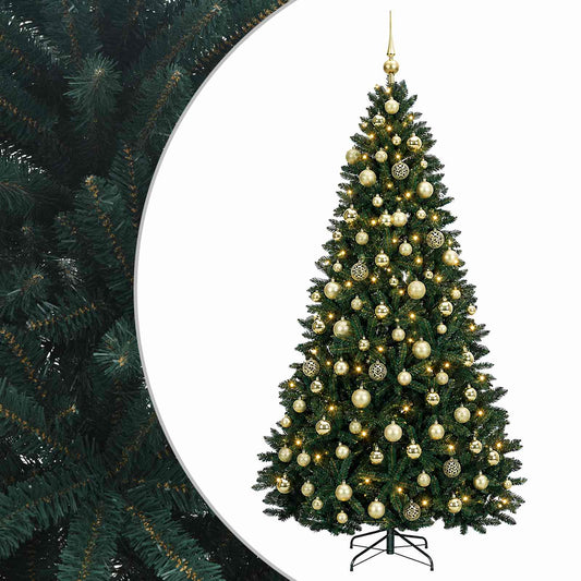 Artificial Christmas Tree Dark Green with Baubles 240 cm Artificial Christmas Tree Dark Green with Baubles 240 cm