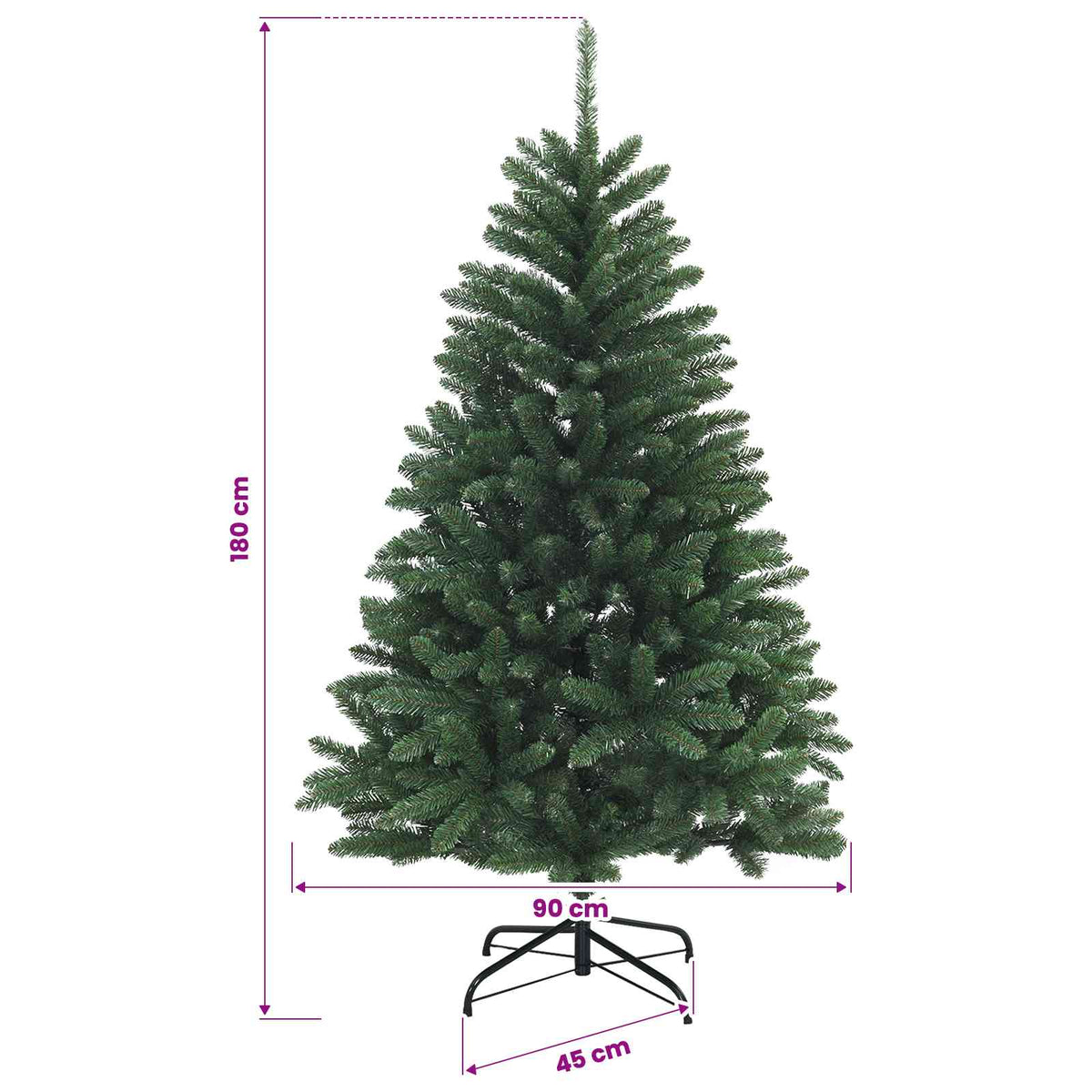 Artificial Christmas Tree Mid-green with Bauble 180 cm 300 LEDs